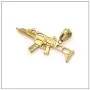 Heavstjer Punk Stainless Steel Submachine Gun Pendant Necklace,22inches Link Chain