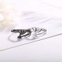 Personality Angel Devil Wings Open Ring for Men and Women Dragon Wing Arrow Adjustable Black White Couple Ring
