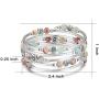 BULINLIN Wrap Bangle Rose Bead Bracelet - Beaded Bracelet with Natural Agate Stone Gifts for Women