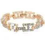 Steve Madden Womens Rhinestone Square Link Rose Gold-Tone Bracelet Steve Madden Womens Rhinestone Square Link Rose Gold-Tone Bracelet