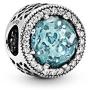 Pandora Jewelry Sparkling Glacier Blue Crystal and Cubic Zirconia Charm in Sterling Silver