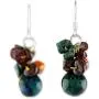 NOVICA Multi-Gem Carnelian .925 Sterling Silver Cluster Earrings Tropical Oasis
