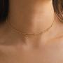 itianxi Dainty Beaded Choker Necklaces,14K Gold/Silver Plated Cute Tiny Delicate Coin/Satellite Chain Choker Necklaces for Women