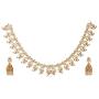 Tarinika Zeel Antique Gold-Plated Indian Jewelry Set with Necklace and Earrings - White Red Green