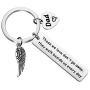 AKTAP Mom Dad Memorial Keychain Gift Those We Love Dont Go Away They Walk Beside Us Everyday Loss Brother Son Jewelry Angel Wing in Memory of Grandpa