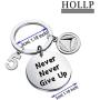 HOLLP Sobriety Keychain Sober 1/2/5 Years Anniversary Keychain Sobriety Jewelry Never Never Give Up Keychain Recovery Symbol Keychain