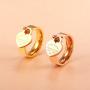 JINHUI Valentines Day Gift Jewelry 18K Gold/Rose Gold Forever Love Ring with Engraved Heart Charm Jewelry for Women Size 7#, 8#, 9#,10#