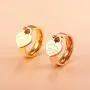 JINHUI Valentines Day Gift Jewelry 18K Gold/Rose Gold Forever Love Ring with Engraved Heart Charm Jewelry for Women Size 7#, 8#, 9#,10#