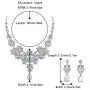 BriLove Wedding Bridal Jewelery Set for Women Rhinestone Butterfly Filigree Statement Necklace Dangle Earrings Clear Silver-Tone