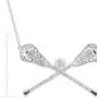 Crystaluxe Lacrosse Sticks Necklace with Swarovski Crystals in Sterling Silver, 16'' + 2'' Extender Crystaluxe Lacrosse Sticks Necklace with Swarovski Crystals in Sterling Silver, 16'' + 2'' Extender