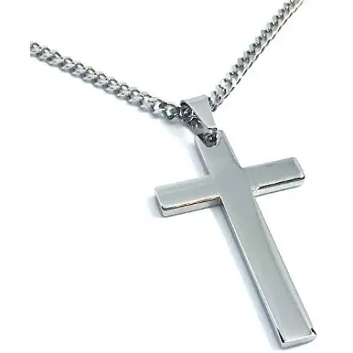 Linda Roberts Jewelry Christian Cross Pendant Necklace with Chain Mens Womens Stainless Steel Simple Style Linda Roberts Jewelry Christian Cross Pendant Necklace with Chain Mens Womens Stainless Steel Simple Style