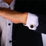 U7 Men Women Simple Cufflinks Modern Tuxedo Shirt Studs 18K Gold/Platinum Plated Cuff Links