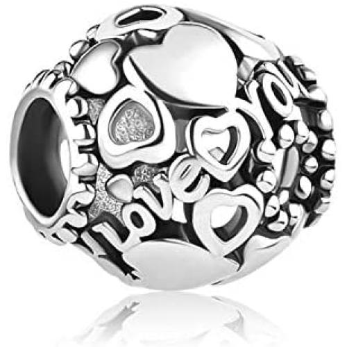 SBI Jewelry Heart Charm for Bracelet Love You Charm Gift for Women Girls Birthday Mothers Day Valentines Day