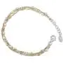 Sterling Silver Italian Tri-Color Triple Strand Oval Beaded 7+1'' Bracelet