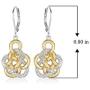 Two Tone 18k Yellow Gold and Rhodium Plated 925 Sterling Silver Celtic Knot Drop Earrings