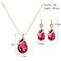 COLORFUL BLING Rose Gold Teardrop Infinity Pendant Necklace Dangle Earring Bridal Pearl Jewelry Sets COLORFUL BLING Rose Gold Teardrop Infinity Pendant Necklace Dangle Earring Bridal Pearl Jewelry Sets