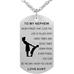 Aunt to My Niece Nephew Dog Tag Gift Jewelry Pendant Necklace Keychain