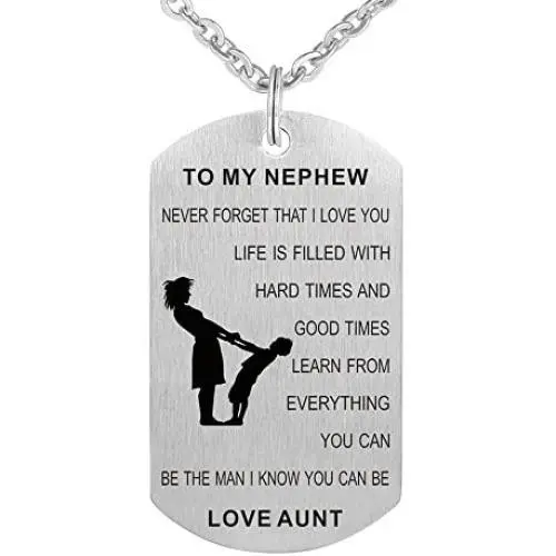 Aunt to My Niece Nephew Dog Tag Gift Jewelry Pendant Necklace Keychain Aunt to My Niece Nephew Dog Tag Gift Jewelry Pendant Necklace Keychain