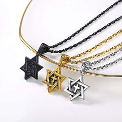 PROSTEEL Jewish Magen Star of David Necklace Stainless Steel Pendant & Chain Israel Jewelry for Men Women Gift