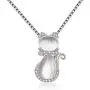 Cute Pink Cat Pendant Necklace, Platinum Plated, Animal Cat Jewelry Gifts for for Teen Girls ZY062 Cute Pink Cat Pendant Necklace, Platinum Plated, Animal Cat Jewelry Gifts for for Teen Girls ZY062