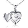 S925 Mom Dad Forever in My Heart Urn Pendant Necklace Cremation Jewelry Memorial Sterling Silver Jewelry Necklace for Ashes Keepsake Jewelry