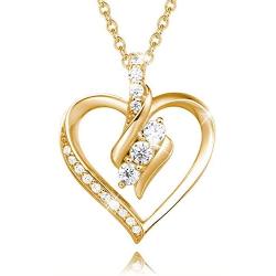 Agvana 925 Sterling Silver Infinity Love Heart Necklace Cubic Zirconia CZ Heart Dainty Pendant Necklace Birthday Anniversary Jewelry for Women Teen Girls Mom Grandma Wife Girlfriend