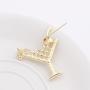 PANGRUI Delicate Cherry Martini Glass Cocktail Party Brooch Pin Women Fashion Jewelry