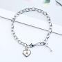 TOWSIX Initial Charm Bracelet,Stainless Steel Heart Engraved Letters Bracelet Jewelry 26 Alphabet Personalized Name Bracelet Gift for Women Teen Girls