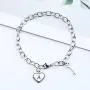 TOWSIX Initial Charm Bracelet,Stainless Steel Heart Engraved Letters Bracelet Jewelry 26 Alphabet Personalized Name Bracelet Gift for Women Teen Girls