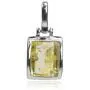 Sterling Silver Light Amber Rectangular Stud Earrings Necklace 18 Inches
