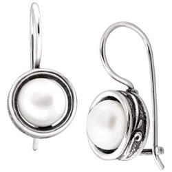 Silpada Modern Fairytale 18 mm Freshwater Cultured Pearl Drop Earrings in Sterling Silver