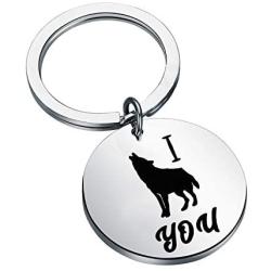 PENQI Wolf Gift Wolves Lover Jewelry Wolf Spirit Keychain Wolf Fans Gift Wolf Girl Gift For Girlfriend Wife Animal Idea