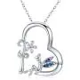 CUOKA MIRACLE Fairy Necklace, Flower Girl Necklace S925 Sterling Silver Heart Pendant Necklace Fairy Jewelry Gift for Women Teen Girlfriend