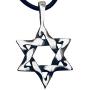 Trilogy Jewelry Pewter Star of David Woven Pendant on Leather Necklace