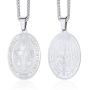 ChainsPro St. Benedict Necklace for Men, Catholic Medallion Pendant with Chain, Prayer Jewelry Gift, 18K Gold Plated/Stainless Steel (Send Gift Box)