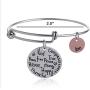 Expandable Inspirational Jewelry Women Charm Stackable Bracelet, “Be Thankful, Brave, Happy, Kind, True, Compassionate, Strong”, Gift Girls Her