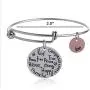 Expandable Inspirational Jewelry Women Charm Stackable Bracelet, “Be Thankful, Brave, Happy, Kind, True, Compassionate, Strong”, Gift Girls Her