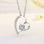 14k White Gold Plated Forever Lover Heart Pendant Necklace for Women 14k White Gold Plated Forever Lover Heart Pendant Necklace for Women