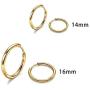 18K Gold Plated Hoop Earrings 3-9 Pairs Different Style Stainless Steel Small Huggie Hoop Earrings Set Round Hypoallergenic Fashion Punk Cartilage Earrings Jewelry Gift for Women and Men