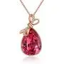 Quinby Bow Necklace for Women 18K Rose Gold Plated TearDrop Necklaces for Girls Embellished with Rose Pink Crystals from Swarovski Birthday Jewelry Gift for Women Mom Quinby Bow Necklace for Women 18K Rose Gold Plated TearDrop Necklaces for Girls Embellished with Rose Pink Crystals from Swarovski Birthday Jewelry Gift for Women Mom