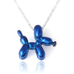 LAONATO Balloon Dog Necklace Epoxy Plated Chain, 17 inches