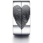 LAVUMO Heart Matching Promise Rings for Couples I Love You Fingerprints Rings for Him and Her Engagement Wedding Bands Sets Stainless Steel 6mm with Box Comfort Fit