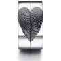 LAVUMO Heart Matching Promise Rings for Couples I Love You Fingerprints Rings for Him and Her Engagement Wedding Bands Sets Stainless Steel 6mm with Box Comfort Fit