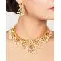 Tarinika Premal Antique Gold-Plated Indian Jewelry Set with Necklace and Earrings - White Red Green Tarinika Premal Antique Gold-Plated Indian Jewelry Set with Necklace and Earrings - White Red Green