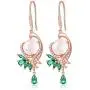 HXZZ Fine Jewelry Women Gifts Sterling Silver Natural Gemstone Amethyst and Rose Quartz Drop Dangle Hook Earrings Phoenix Design Style HXZZ Fine Jewelry Women Gifts Sterling Silver Natural Gemstone Amethyst and Rose Quartz Drop Dangle Hook Earrings Phoenix Design Style