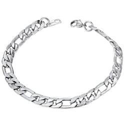 PROSTEEL 7mm Figaro/Cuban Chain Bracelets, Men Women Bracelet, Stainless Steel