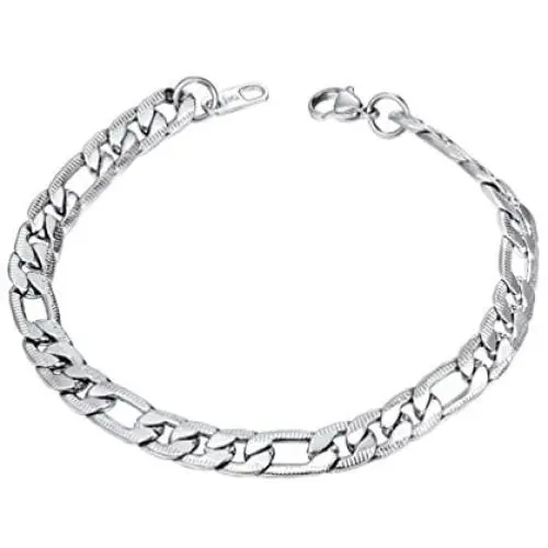 PROSTEEL 7mm Figaro/Cuban Chain Bracelets, Men Women Bracelet, Stainless Steel PROSTEEL 7mm Figaro/Cuban Chain Bracelets, Men Women Bracelet, Stainless Steel