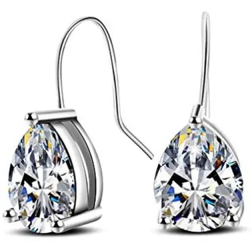 YAZILIND Drop Dangle Earrings Statement Teardrop Rhineatone Silver Women Fish Hook Earrings Sparkling Elegant Party Jewelry YAZILIND Drop Dangle Earrings Statement Teardrop Rhineatone Silver Women Fish Hook Earrings Sparkling Elegant Party Jewelry
