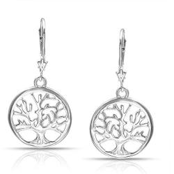 Family Tree of Life Leverback Earring Drop Earrings