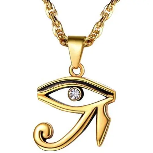 PROSTEEL Stainless Steel Ankh Necklace, Eye of Horus Necklace, Ancient Egyptian Symbol of Protection, Come Gift Box